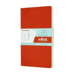 Moleskine - Moleskine Volant Journals Çizgisiz 2li Defter 13x21 Coral Orange/Aquamarine Blue