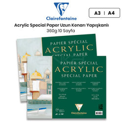 Clairefontaine - Clairefontaine Acrylic Special Paper Akrilik Blok Uzun Kenarı Yapışkanlı 360g 10 Yaprak
