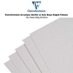 Clairefontaine - Clairefontaine Acrylique Akrilik ve Sulu Boya Kağıdı-Tabaka 10lu Paket 360g 51x72cm