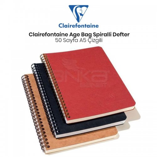 Clairefontaine Age Bag Spiralli Defter Çizgili A5 50 Yaprak