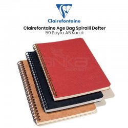 Clairefontaine - Clairefontaine Age Bag Spiralli Defter Kareli A5 50 Sayfa