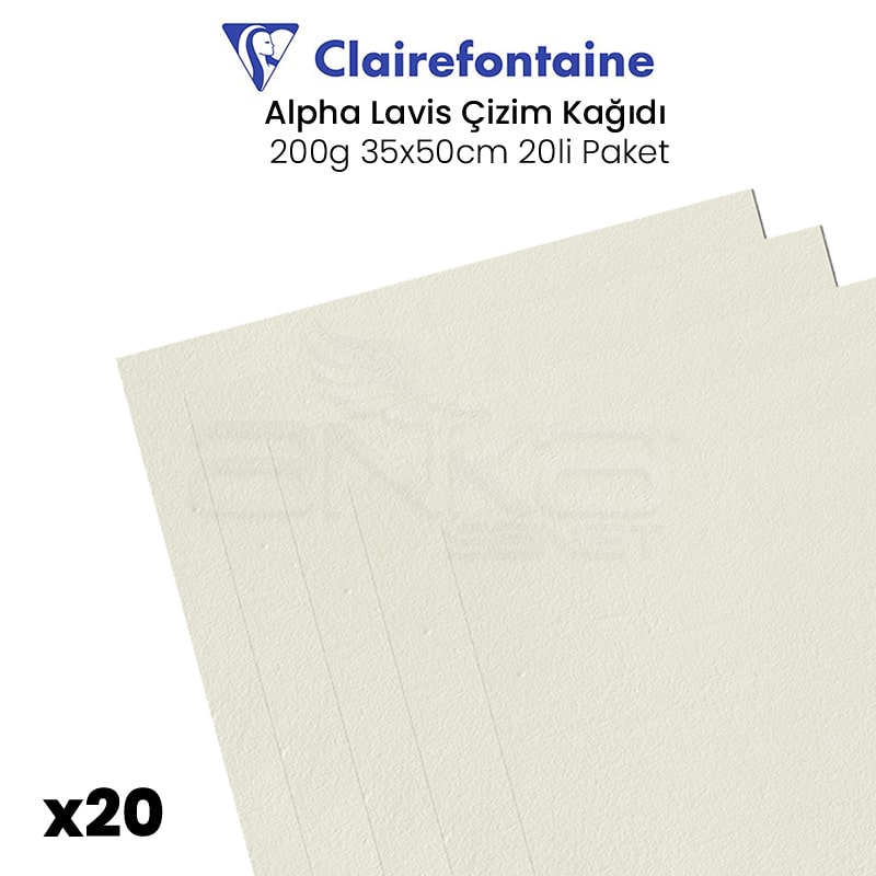 Clairefontaine Alpha Lavis Çizim Kağıdı 200g 35x50cm 20li Paket