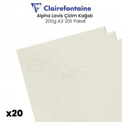 Clairefontaine - Clairefontaine Alpha Lavis Çizim Kağıdı 200g A3 20li Paket