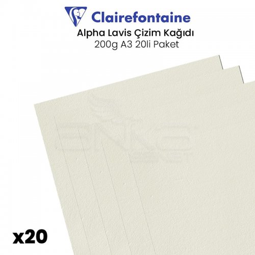 Clairefontaine Alpha Lavis Çizim Kağıdı 200g A3 20li Paket