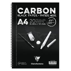 Clairefontaine Carbon Black Paper Yandan Spiralli 120g 20 Yaprak - Thumbnail