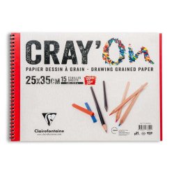 Clairefontaine - Clairefontaine Crayon Çizim Blok Spiralli 120g 25x35cm 50 Sayfa