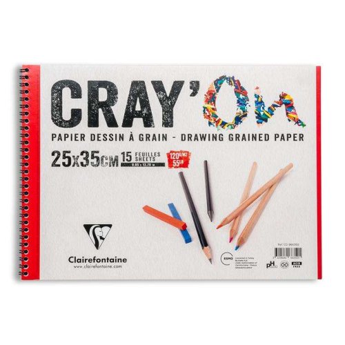 Clairefontaine Crayon Çizim Blok Spiralli 120g 25x35cm 50 Sayfa