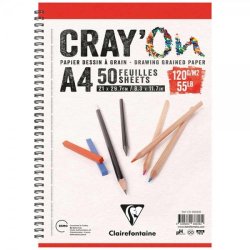 Clairefontaine - Clairefontaine Crayon Çizim Blok Spiralli 120g A4 50 Sayfa