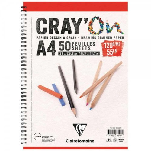 Clairefontaine Crayon Çizim Blok Spiralli 120g A4 50 Sayfa