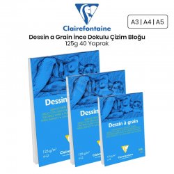 Clairefontaine - Clairefontaine Dessin a Grain İnce Dokulu Çizim Bloğu 125g 40 Yaprak