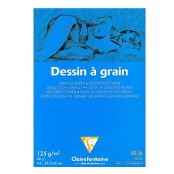 Clairefontaine - Clairefontaine Dessin a Grain İnce Dokulu Çizim Bloğu 125g 40 Yaprak A3