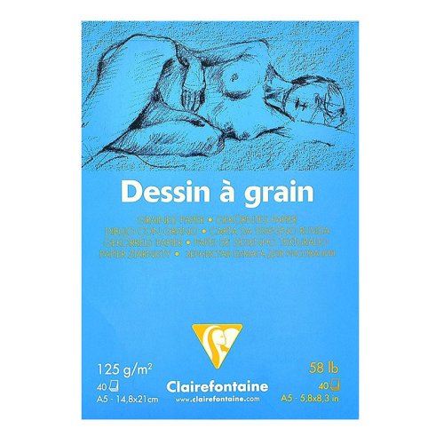 Clairefontaine Dessin a Grain İnce Dokulu Çizim Bloğu 125g 40 Yaprak A5
