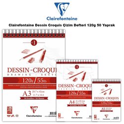 Clairefontaine - Clairefontaine Dessin Croquis Çizim Defteri 120g 50 Yaprak
