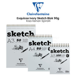 Clairefontaine Esquisse Ivory Sketch Blok 90g Kısa Kenarı Spiralli - Thumbnail