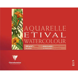 Clairefontaine Etival Grain Classic Yapışkanlı Sulu Boya Blok 30 Yaprak 300g - Thumbnail