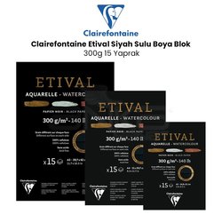 Clairefontaine - Clairefontaine Etival Siyah Sulu Boya Blok 300g 15 Yaprak