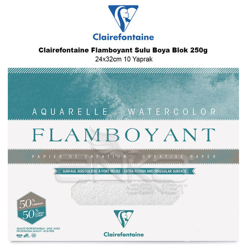 Clairefontaine Flamboyant Sulu Boya Blok 250g 24x32cm 10 Yaprak