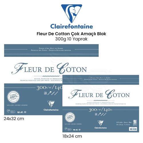 Clairefontaine Fleur De Cotton Blok 300g 10 Yaprak