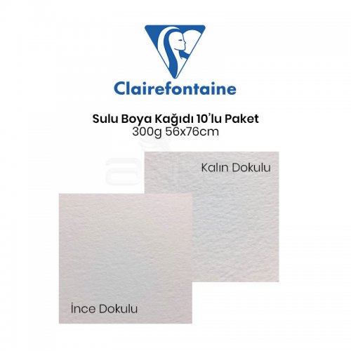 Clairefontaine Fontaine Sulu Boya Kağıdı 10lu Paket 300g 56x76cm
