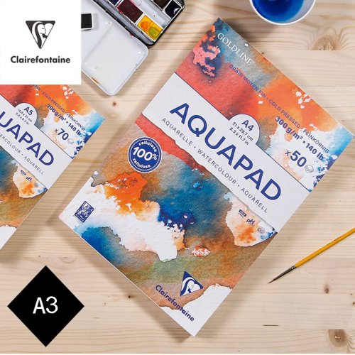 Clairefontaine Goldline Aquapad Cold Pressed Sulu Boya Blok 300g A3