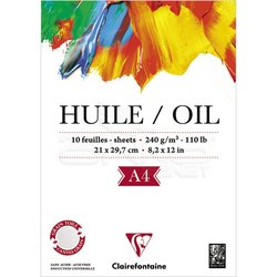 Clairefontaine Huile Oil Yağlı Boya ve Akrilik Blok 240g 10 Yaprak - Thumbnail