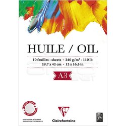 Clairefontaine Huile Oil Yağlı Boya ve Akrilik Blok 240g 10 Yaprak - Thumbnail
