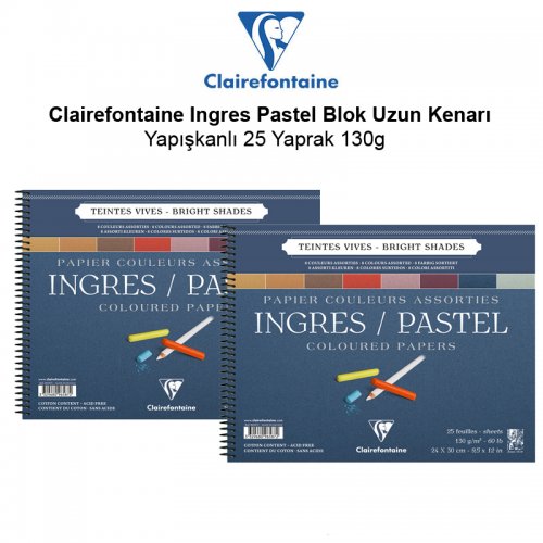 Clairefontaine Ingres Pastel Blok Uzun Kenarı Yapışkanlı 25 Yaprak 130g