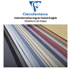 Clairefontaine - Clairefontaine Ingres Pastel Kağıdı 50x65cm 5li Paket