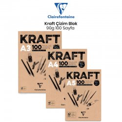 Clairefontaine - Clairefontaine Kraft Çizim Blok 90g 100 Yaprak