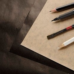 Clairefontaine - Clairefontaine Kraft Kahverengi ve Siyah Çizim Bloğu 90g 60 Yaprak A4 (1)