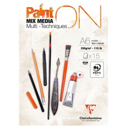 Clairefontaine - ​Clairefontaine Paint On Mixed Media Smooth 250g 25 Yaprak A6