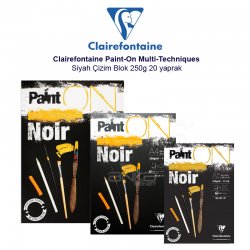 Clairefontaine - Clairefontaine Paint-On Multi-Techniques Siyah Çizim Blok 250g 20 yaprak