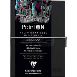 Clairefontaine - Clairefontaine Paint On Mixed Media Siyah Blok A5 250g 32 Yaprak