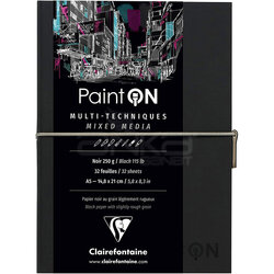 Clairefontaine Paint On Mixed Media Siyah Blok A5 250g 32 Yaprak - Thumbnail