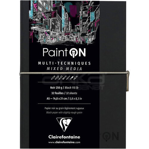 Clairefontaine Paint On Mixed Media Siyah Blok A5 250g 32 Yaprak