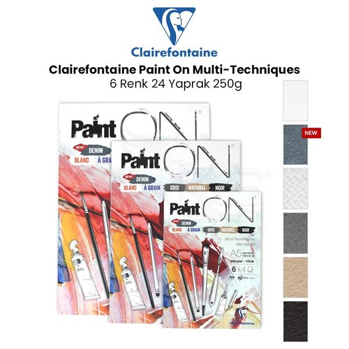 Clairefontaine Paint On Multi-Techniques 6 Renk 24 Yaprak 250g