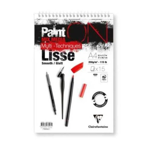 Clairefontaine Paint On Multi-Techniques Karışık Teknik Blok 250g 15 Yaprak A4