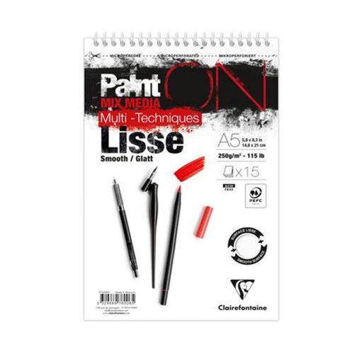 Clairefontaine Paint On Multi-Techniques Karışık Teknik Blok 250g 15 Yaprak A5
