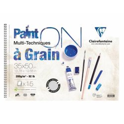 Clairefontaine - Clairefontaine Paint On Starter Multi-Techniques Spiralli 160g 35x50cm