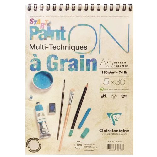 Clairefontaine Paint On Starter Multi-Techniques Spiralli 160g A5