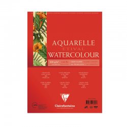 Clairefontaine - Clairefontaine Etival Grain Classic Yapışkanlı Sulu Boya Blok 30 Yaprak 300g A4