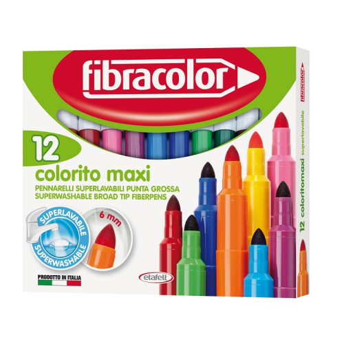 Fibracolor Colorito Maxi Kalın Keçeli Kalem 12 Renk