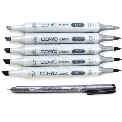 Copic Ciao Marker 5+1 Set Grey Tones