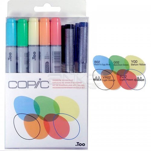 Copic Ciao Marker 5+2 Set Doodle Kit Rainbow