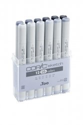 Copic Sketch Marker 12li Set Cool Grey - Thumbnail