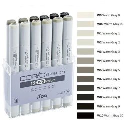 Copic - Copic Sketch Marker 12li Set Warm Grey