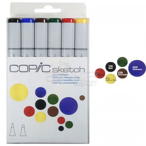 Copic Sketch Marker 6lı Set Bold Primaries