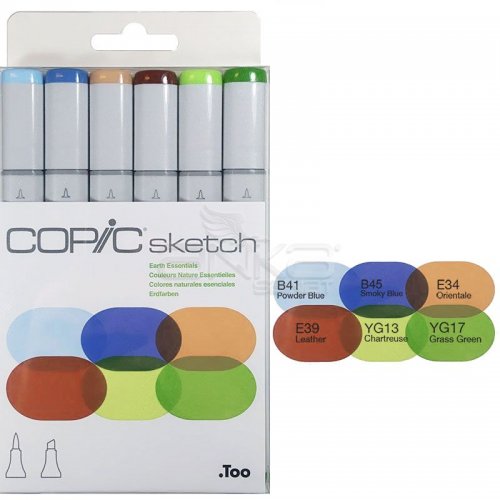 Copic Sketch Marker 6lı Set Earth Essentials