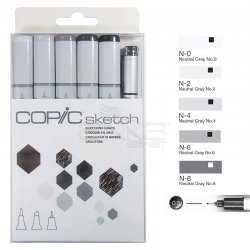 Copic - Copic Sketch Marker 6lı Set Sketching Grays