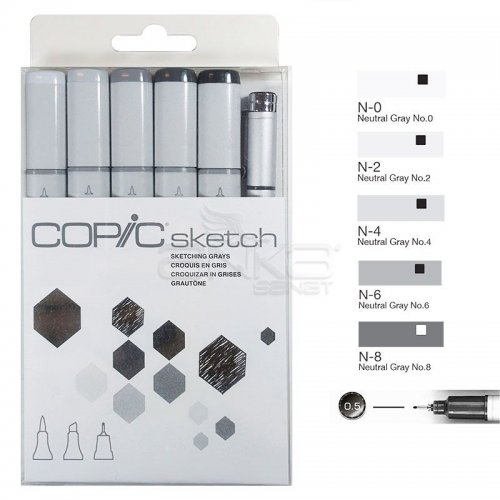 Copic Sketch Marker 6lı Set Sketching Grays